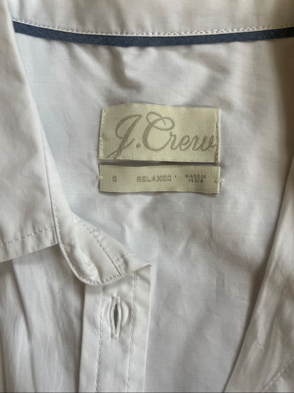 J. Crew White Short-Sleeve Midi Shirt Dress with Waist Tie - Picture 3 of 3